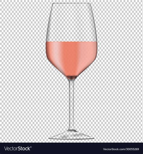 Glass rose wine on transparent background Vector Image