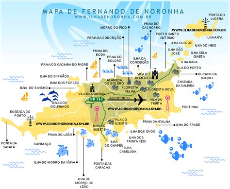 mapa fernando de noronha