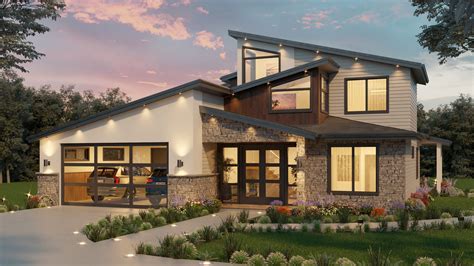 Two Story Contemporary Style House Plan 2199 2199 - Photos