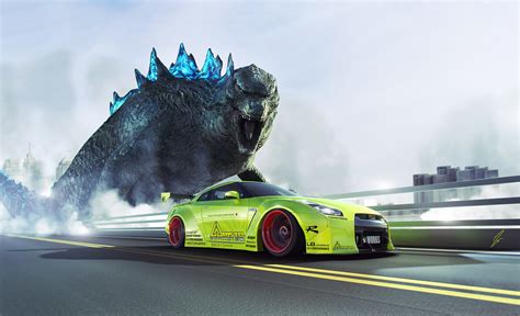 Godzilla Finally Meets the Nissan GT-R! - GTspirit