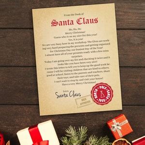 Christmas Letter From Santa, Letter From Father Christmas, Santa Claus Letter Printable, North ...