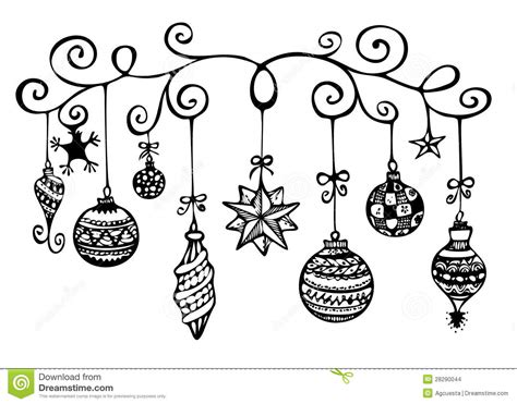 hanging christmas ornament clipart black and white - Clipground