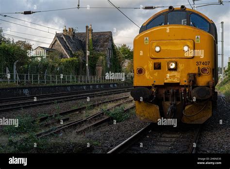 Class 37 British railways locomotive Stock Photo - Alamy