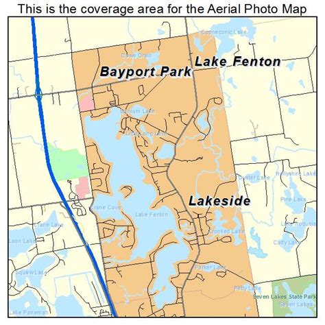 Aerial Photography Map of Lake Fenton, MI Michigan