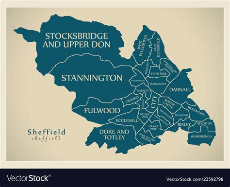 Modern city map - sheffield england Royalty Free Vector