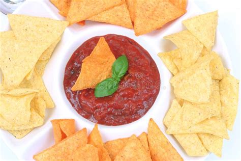 Nachos And Salsa Dip Picture. Image: 7007003