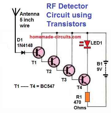 2 Simple RF Detector Circuits Explored – Homemade Circuit Projects