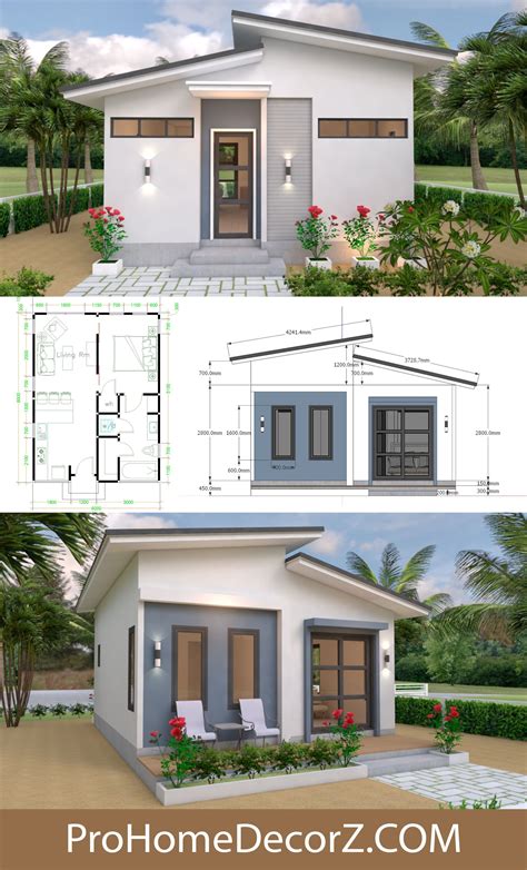 Small House 6x8 Shed Roof Full plans 48sq.m | Imagens de casas pequenas ...