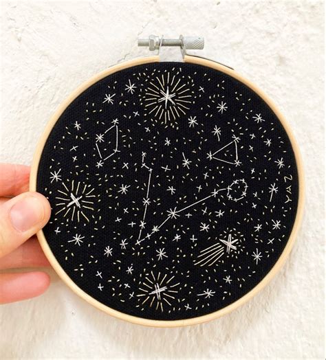 Piscis constellation ♓️ in 2023 | Embroidery shoes, Diy embroidery patterns, Simple embroidery