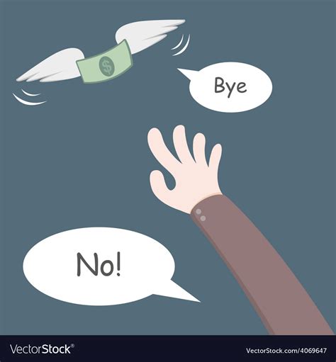 Money flying away from hand Royalty Free Vector Image