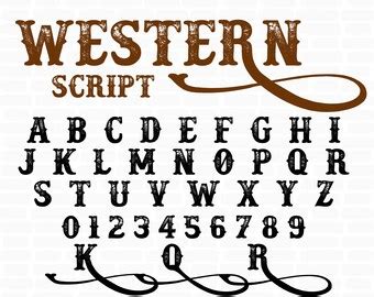 dxf Western font svg image files dxf cricut png clipart png,Western ...