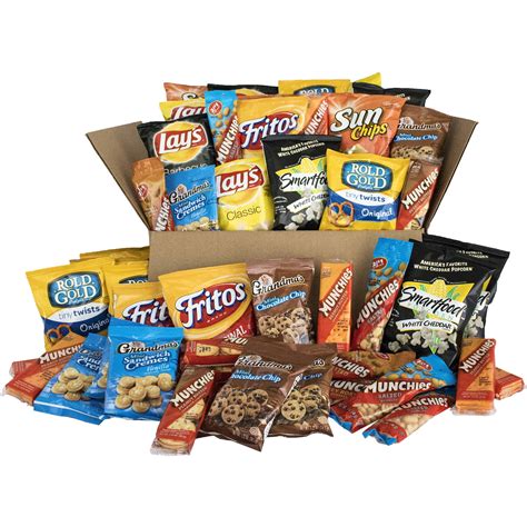 Sweet & Salty Snacks Variety Box, Crackers, Chips & Nuts, 50 Ct - Walmart.com