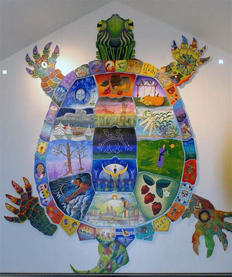 A turtle painted by local tribe members displays the Oneida Nation’s ...