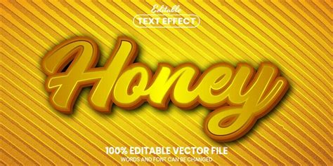 Premium Vector | Honey text, font style editable text effect