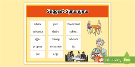 Suggest Synonyms Word Mat (professor feito) - Twinkl