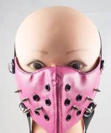 Pink Leather Half Face Mask