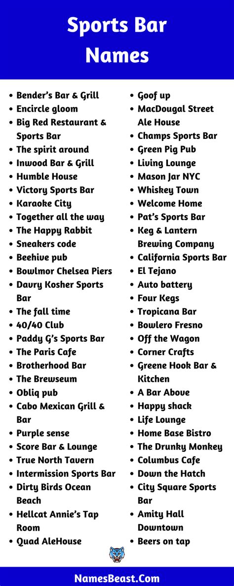 650+ Sports Bar Names Ideas & Suggestions