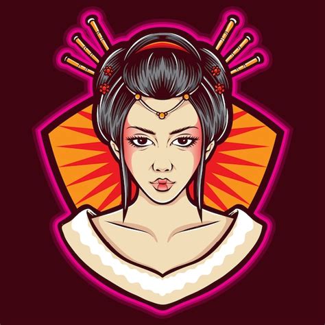 Geisha vector logo | Vector Premium