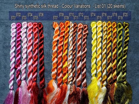 Color 20 SET Shiny Silk Hand-Embroidery Thread | 02 selection: 30-yard ...