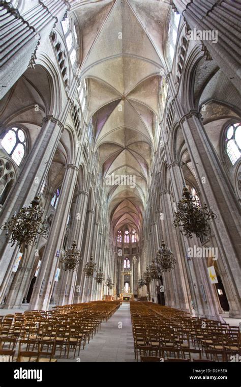 Interior of Bourges Cathedral, Bourges, Cher, Val de Loire France Stock ...