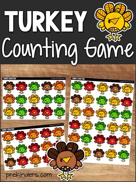 Turkey Counting Game - PreKinders Preschool Activities