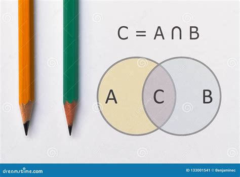 Intersection of two sets stock image. Image of definition - 133001541