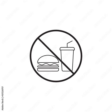 no food line icon, no eating prohibited sign, vector graphics, a linear pattern on a white ...