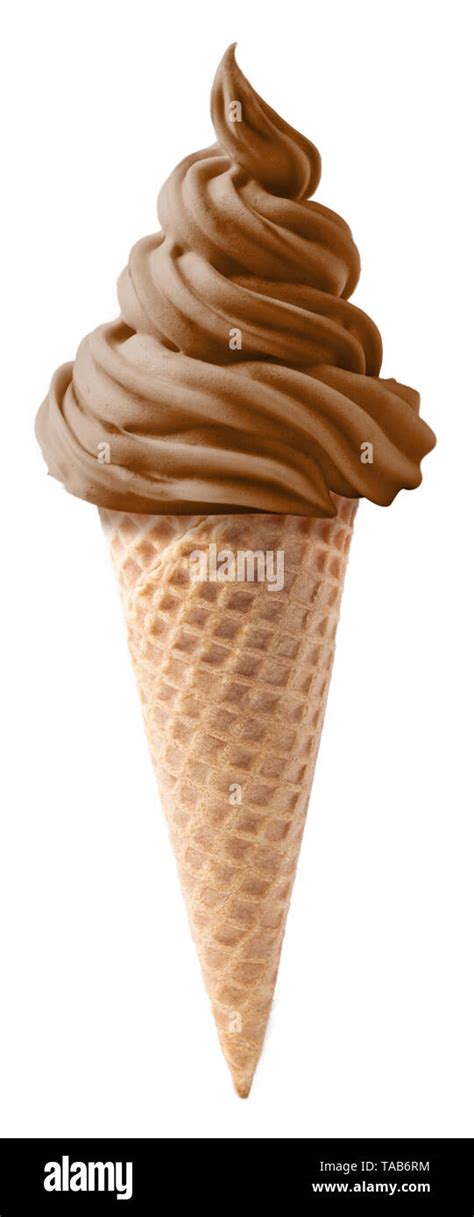 Chocolate soft serve ice cream cone Cut Out Stock Images & Pictures - Alamy