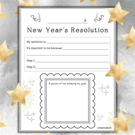 New Year's Resolution Free Worksheet - Literacy Learn