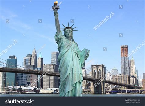 Brooklyn Bridge Statue Liberty New York Stock Photo (Edit Now) 178322180