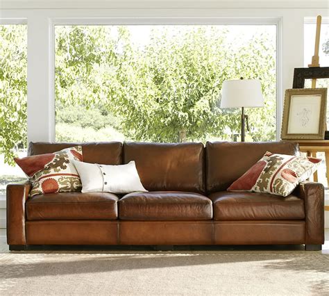 Turner Square Arm Leather Sofa | Pottery barn leather sofa, Best leather sofa, Living room sofa