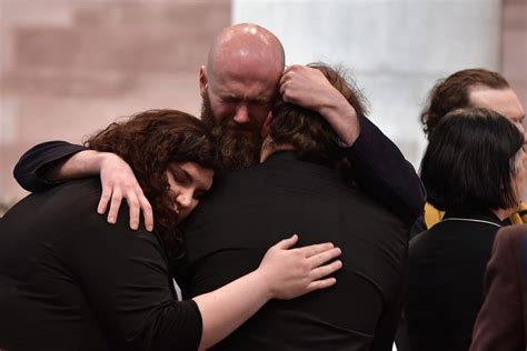 Lyra McKee funeral: Theresa May and Jeremy Corbyn join mourners at St Anne's Cathedral in Belfast