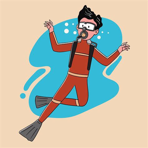 Character illustration of a man diving 23553145 Vector Art at Vecteezy