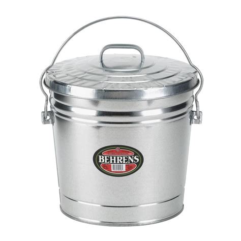 Behrens 6 Gal. Galvanized Steel Round Trash Can with Locking Lid-6106KX - The Home Depot