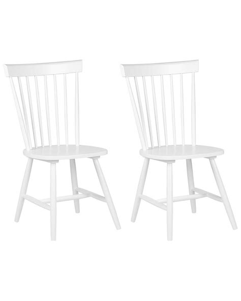 Set of 2 Wooden Dining Chairs White BURGES | Beliani.co.uk