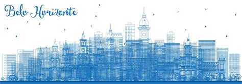 Outline Belo Horizonte Skyline with Blue Buildings. 14292552 Vector Art at Vecteezy