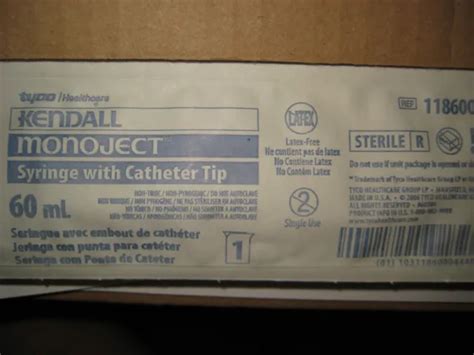 KENDALL MONOJECT IRRIGATION Syringe w/ Catheter Tip - 60mL 1186000444 $1.95 - PicClick