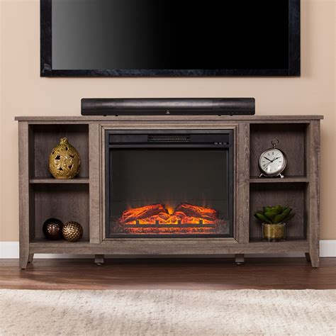 Havenside Home Lincolnville Mocha Grey Electric Fireplace TV Stand (Grey/Brown - Grey ...