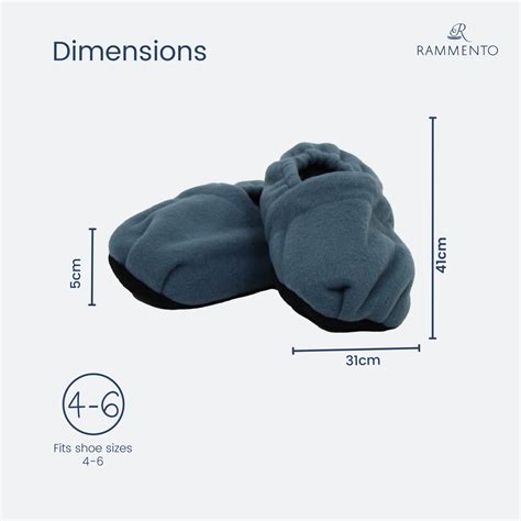 Rammento Unisex Microwave Heated Slippers in Blue Shoe Size 4-6 Feet W ...