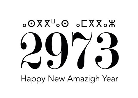 Premium Vector | Happy Amazigh new year 2973 card, Tifinagh Alphabet ...