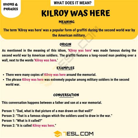 "Kilroy Was Here" Meaning, Origin and Examples • 7ESL