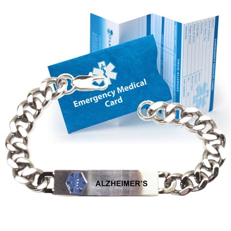 Pre-engraved “ALZHEIMER’S” traditional curb link medical alert bracelet. Choose From a Variety ...