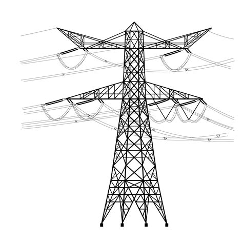 High Voltage Transmission Tower PNG Download Image