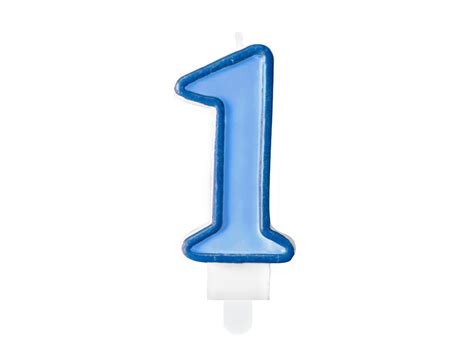 Birthday candle Number 1, blue, 7cm - Internet shop