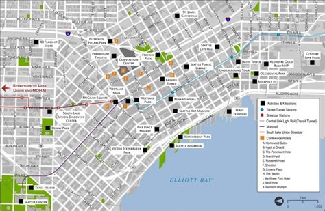 Seattle tourist attractions map - Ontheworldmap.com