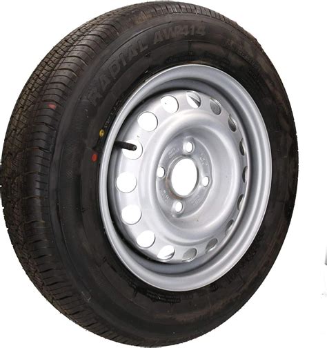 Trailer 155/80R13 Tyre and Wheel Rim 84N 500kg 100mm PCD 4 Stud, Tires & Wheels - Amazon Canada
