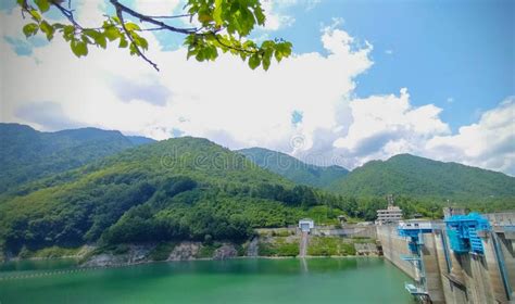 A Beautiful Dam in the City of Omachi ,Nagano Prefecture Stock Photo ...