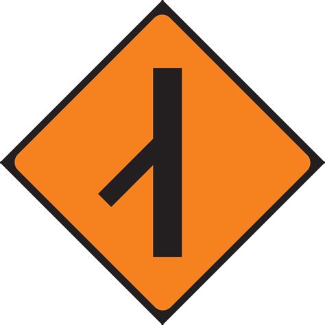 Merging Traffic From Left Roadworks Sign