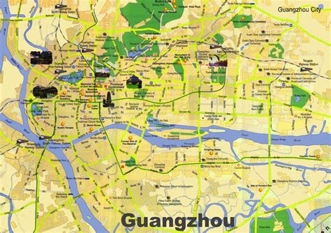 Guangzhou tourist map - Ontheworldmap.com