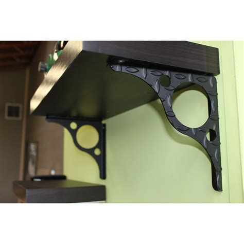 Diamond Plate Steel Shelf Bracket (Black) - Cascade Manufacturing